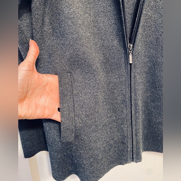 Cynthia Rowley Charcoal Gray Grey Knit Full Zip Hooded Cardigan Sweater Jacket S - Picture 12 of 16